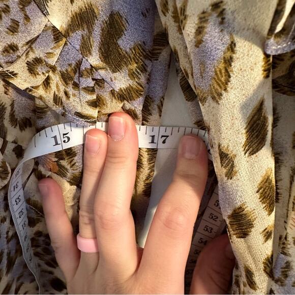 Bardot Cream Purple Leopard Blouse Top XS/S - Picture 6 of 11